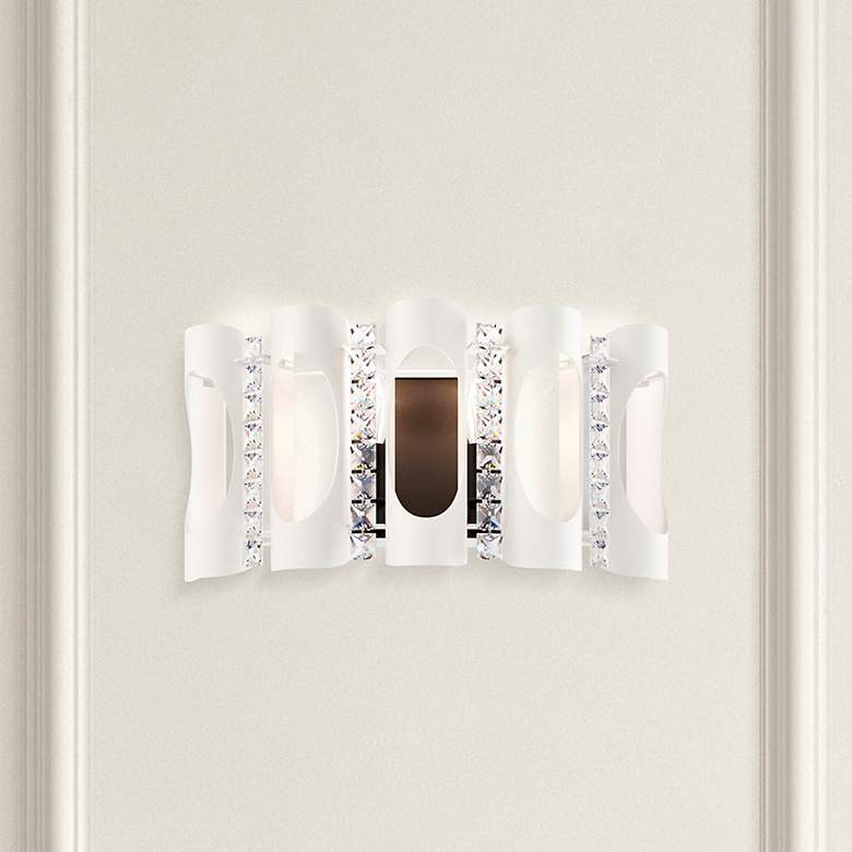 Image 1 Twilight 8.5"H x 16.5"W 2-Light Crystal Wall Sconce in White