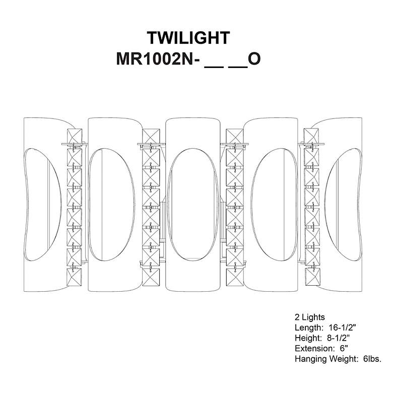 Image 4 Twilight 8.5"H x 16.5"W 2-Light Crystal Wall Sconce in White more views