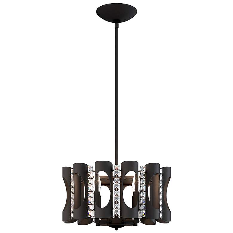 Image 2 Twilight 8.5"H x 18"W 4-Light Crystal Pendant in Black