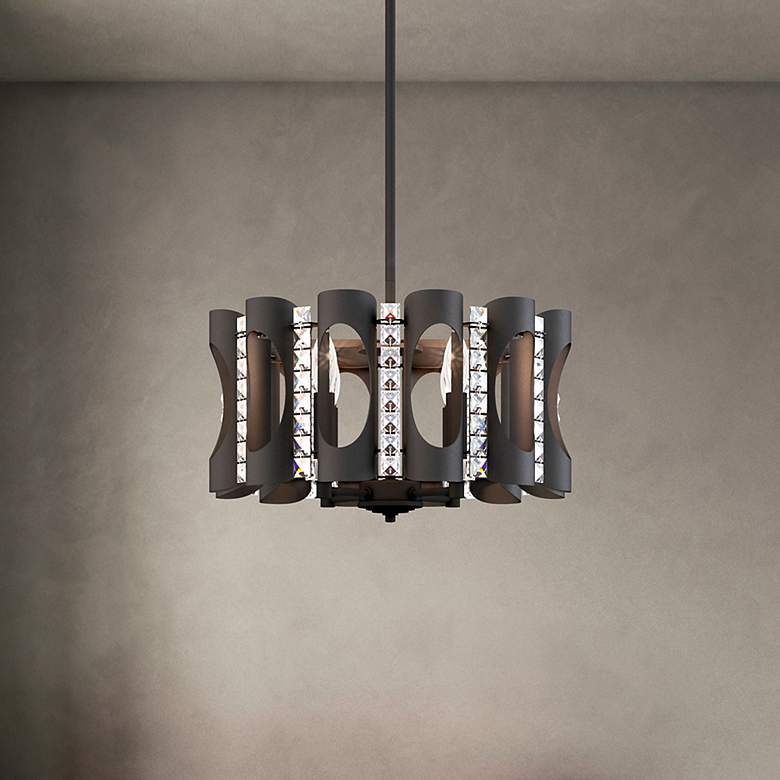 Image 1 Twilight 8.5"H x 18"W 4-Light Crystal Pendant in Black