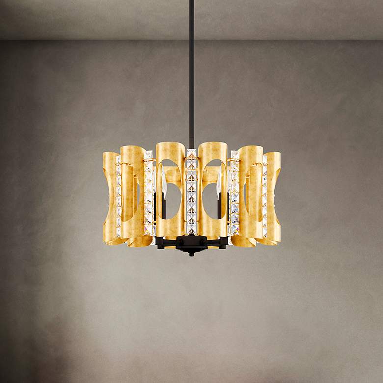 Image 1 Twilight 8.5"H x 18"W 4-Light Crystal Pendant in Heirloom Gold