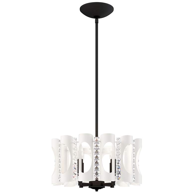 Image 1 Twilight 8.5"H x 18"W 4-Light Crystal Pendant in White