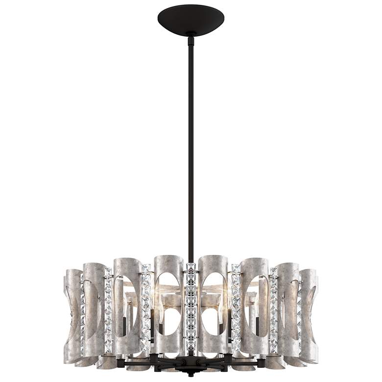 Image 1 Twilight 8.5 inchH x 25 inchW 6-Light Crystal Chandelier in Antique Silve