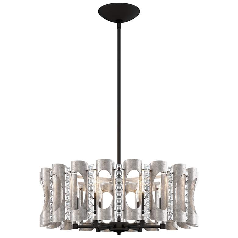 Image 1 Twilight 8.5"H x 25"W 6-Light Crystal Chandelier in Antique Silve