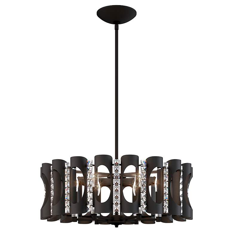 Image 2 Twilight 8.5"H x 25"W 6-Light Crystal Chandelier in Black