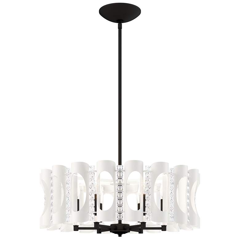 Image 1 Twilight 8.5 inchH x 25 inchW 6-Light Crystal Chandelier in White