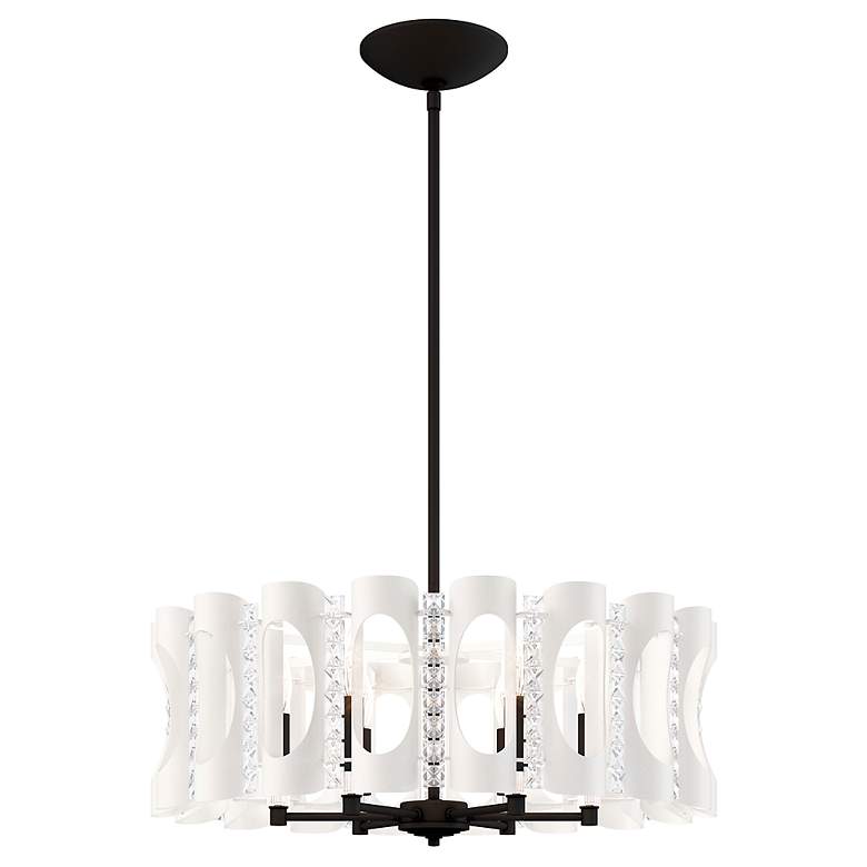 Image 2 Twilight 8.5"H x 25"W 6-Light Crystal Chandelier in White