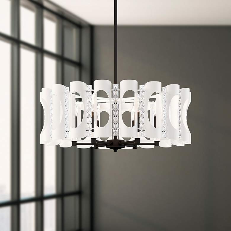 Image 1 Twilight 8.5"H x 25"W 6-Light Crystal Chandelier in White