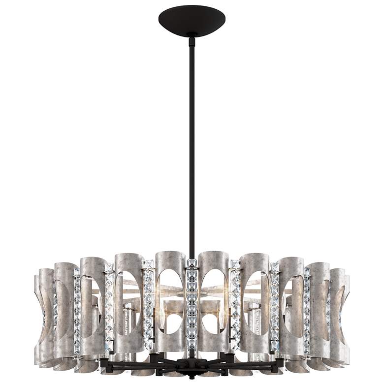 Image 1 Twilight 8.5"H x 31"W 8-Light Crystal Chandelier in Antique Silve