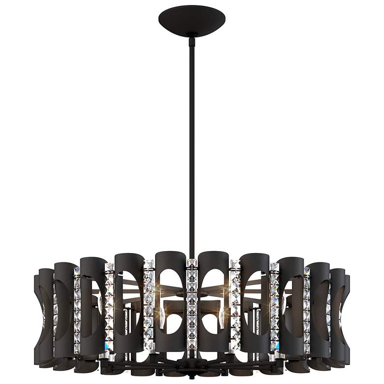 Image 1 Twilight 8.5"H x 31"W 8-Light Crystal Chandelier in Black