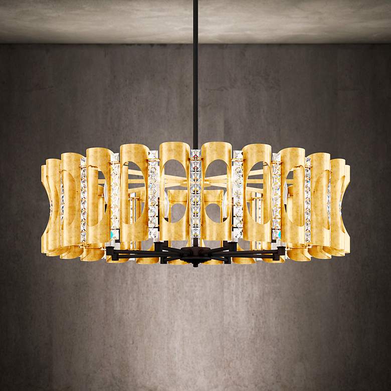 Image 1 Twilight 8.5"H x 31"W 8-Light Crystal Chandelier in Heirloom Gold