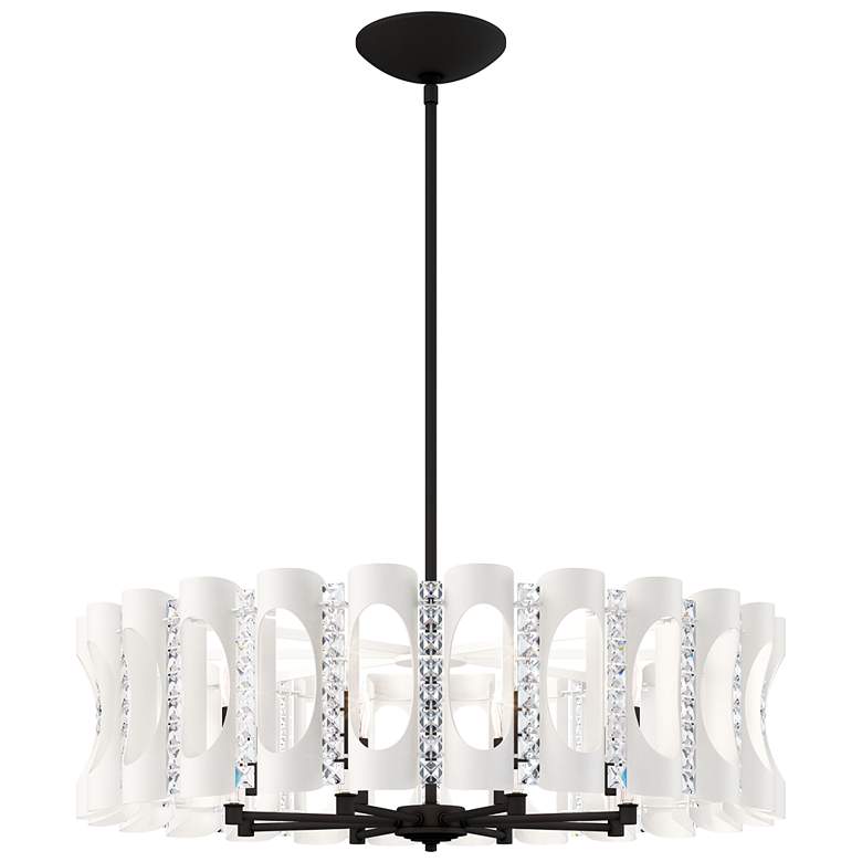 Image 1 Twilight 8.5"H x 31"W 8-Light Crystal Chandelier in White
