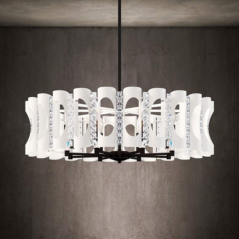 Image 1 Twilight 8.5"H x 31"W 8-Light Crystal Chandelier in White