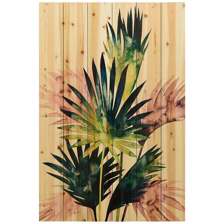 Image 2 Twilight Palms III 36" High Giclee Print Solid Wood Wall Art