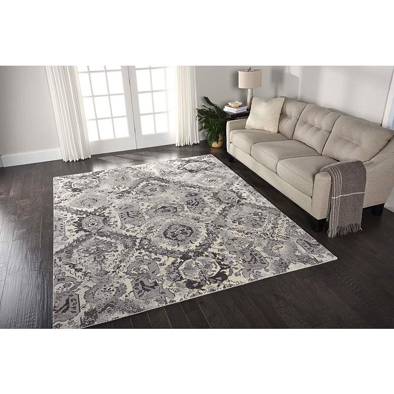 Image 1 Twilight TWI03 5&#39;6 inchx8&#39; Ivory Gray Rectangular Area Rug