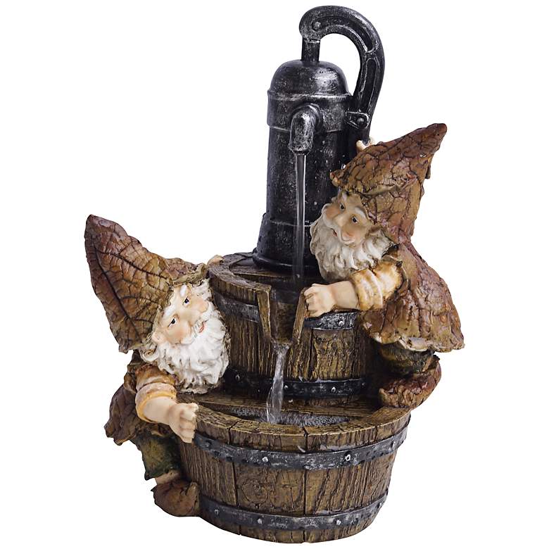 Image 1 Twin-Gnome Water Pump Tabletop 12 inch High Fountain