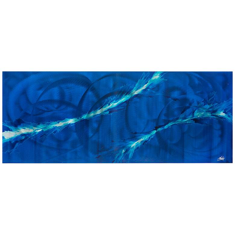 Image 1 Twin Waves 48 inch Wide Abstract Metal Wall Art