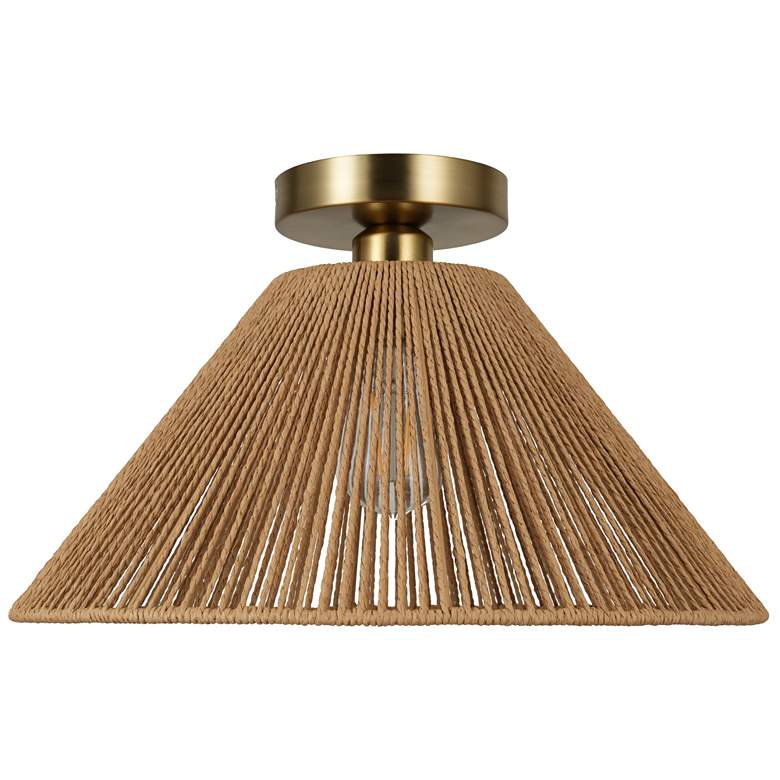 Image 1 Twine 16" Wide Brushed Gold Semi-Flush Mount