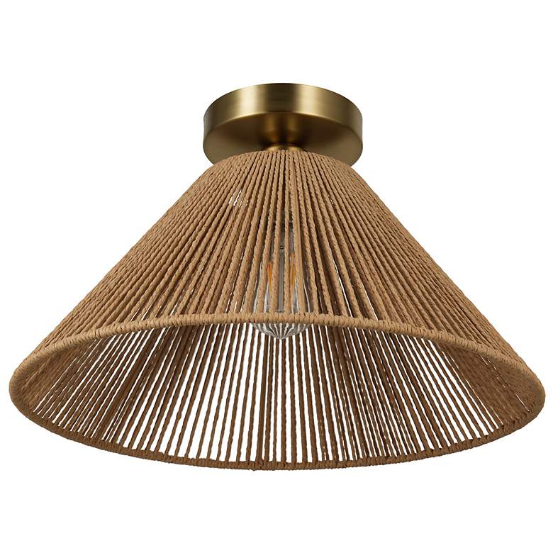 Image 3 Twine 16" Wide Brushed Gold Semi-Flush Mount more views