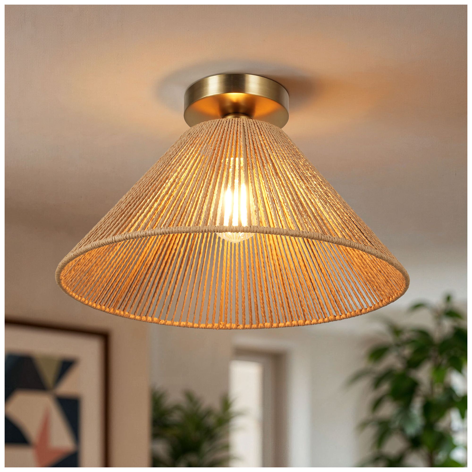 Twine 16" Wide Brushed Gold Semi-Flush Mount