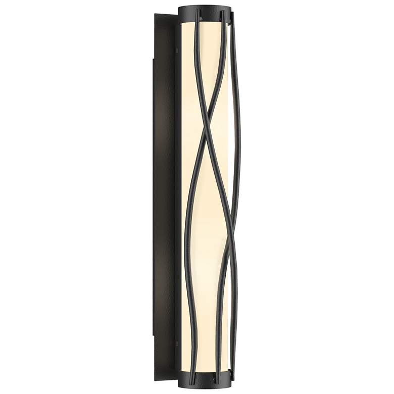 Image 1 Twine 23" High Black Sconce With Opal Glass Shade
