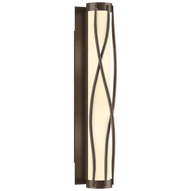 Image 1 Twine 23 inch High Bronze Sconce With Opal Glass Shade