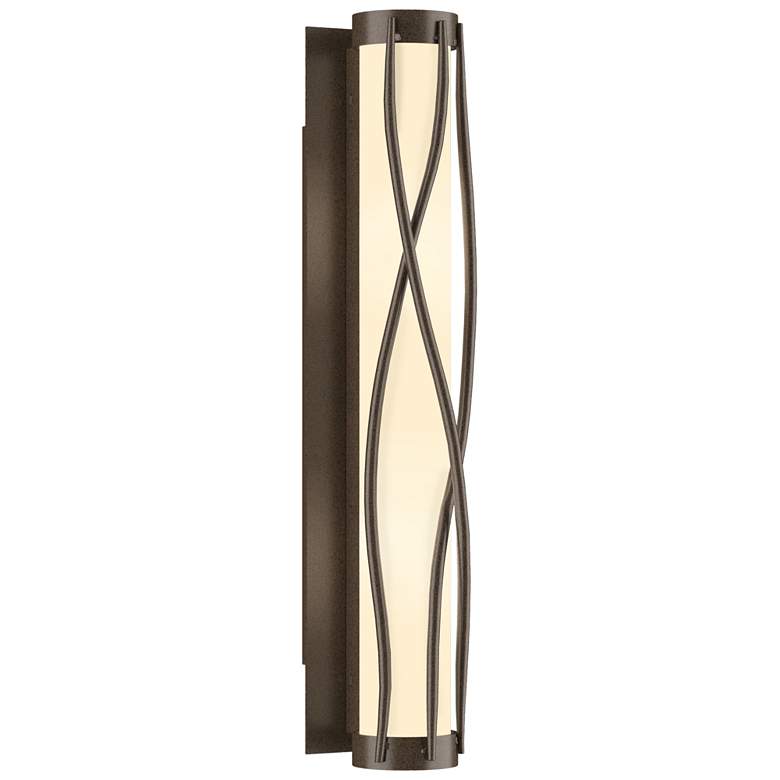 Image 1 Twine 23" High Bronze Sconce With Opal Glass Shade