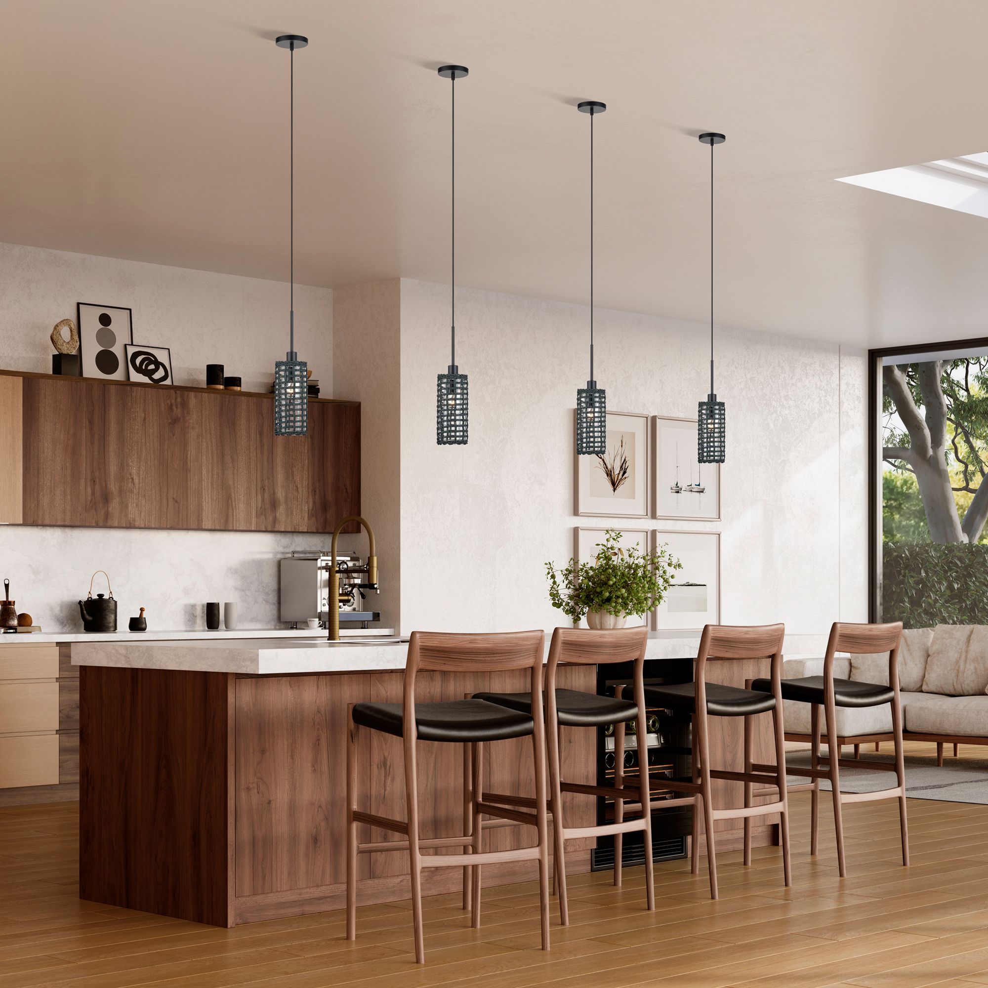 Twinewell 1 Light Black Mini Pendant