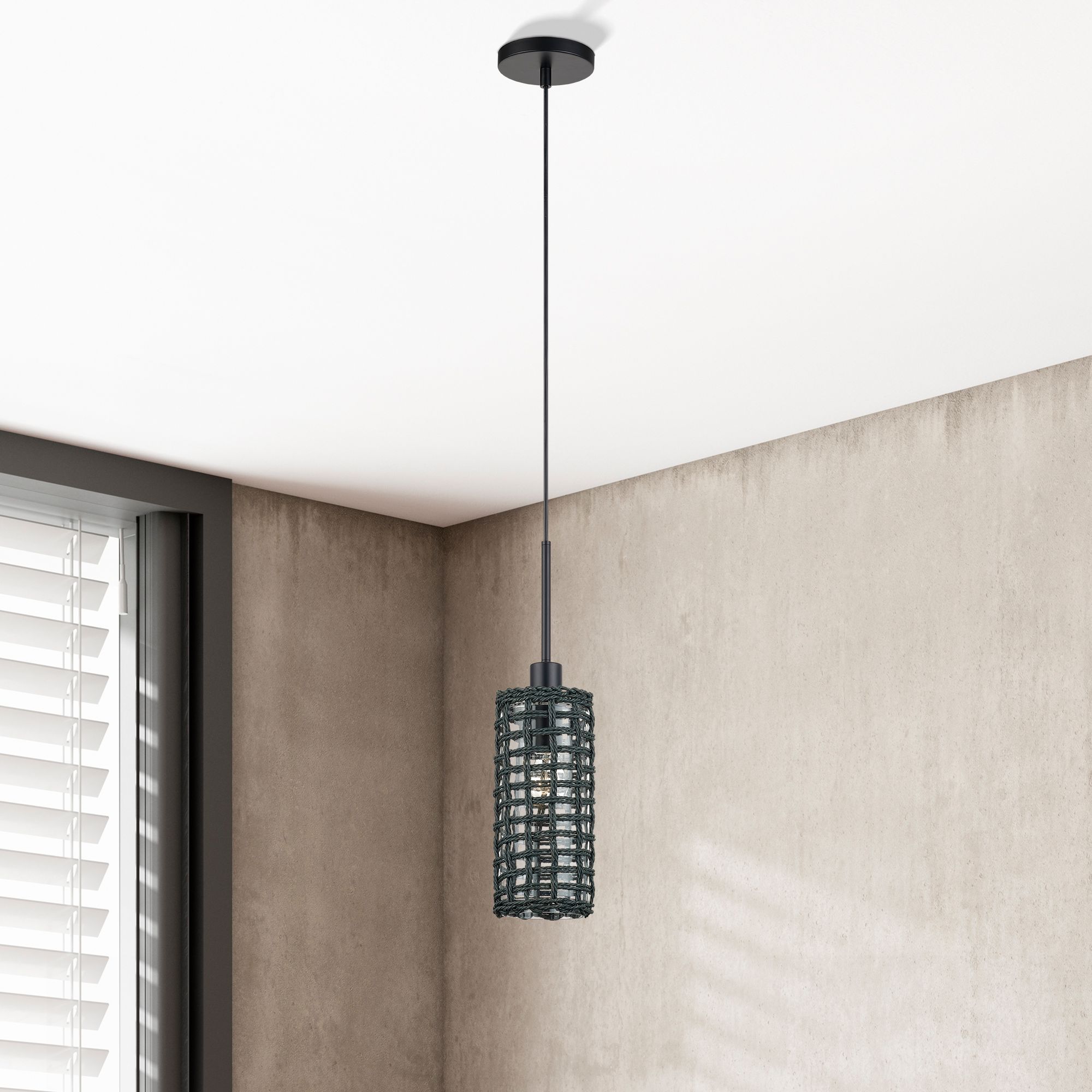 Twinewell 1 Light Black Mini Pendant