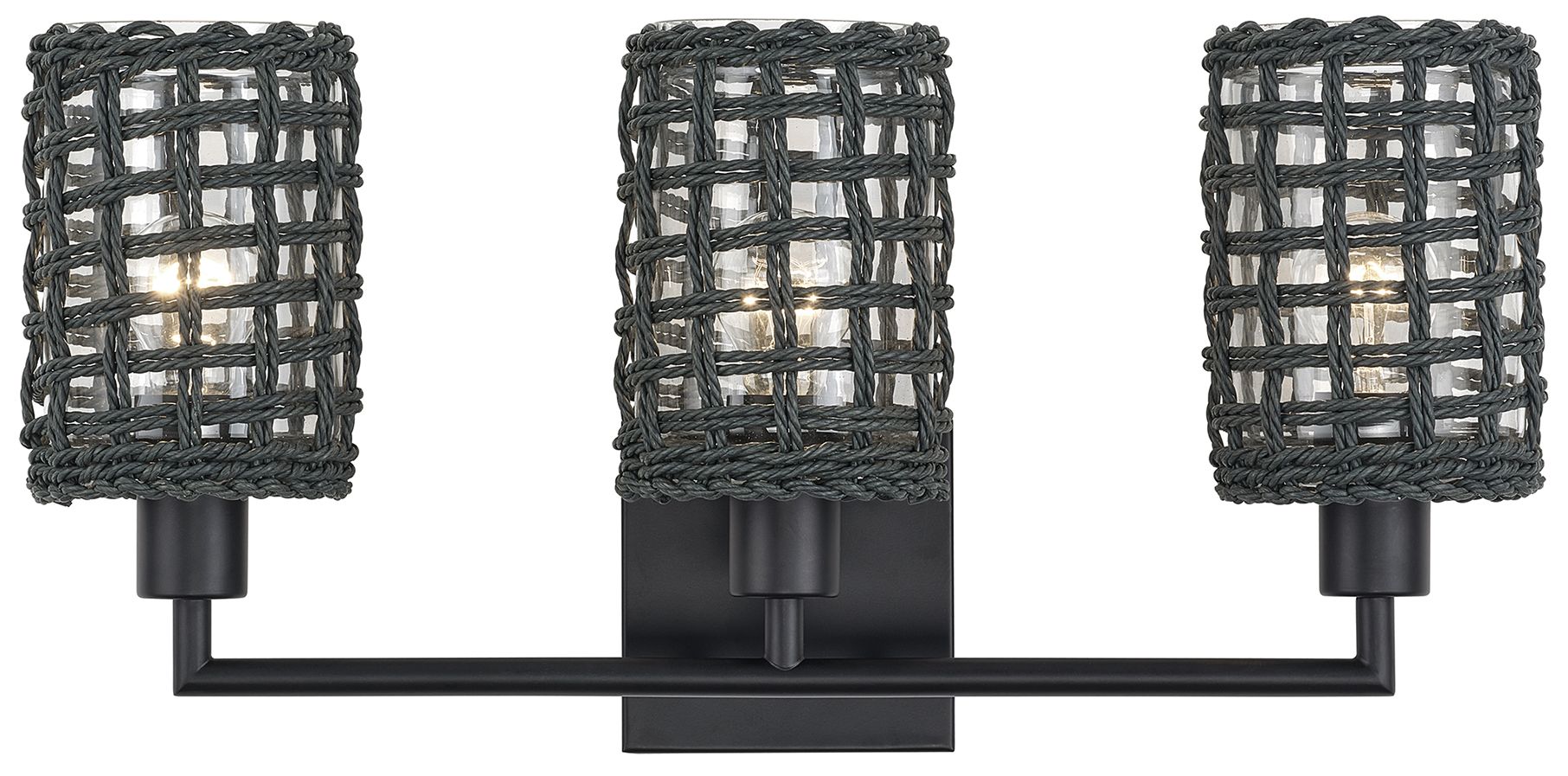 Image 2 Twinewell 3 Light Black Vanity Sconce