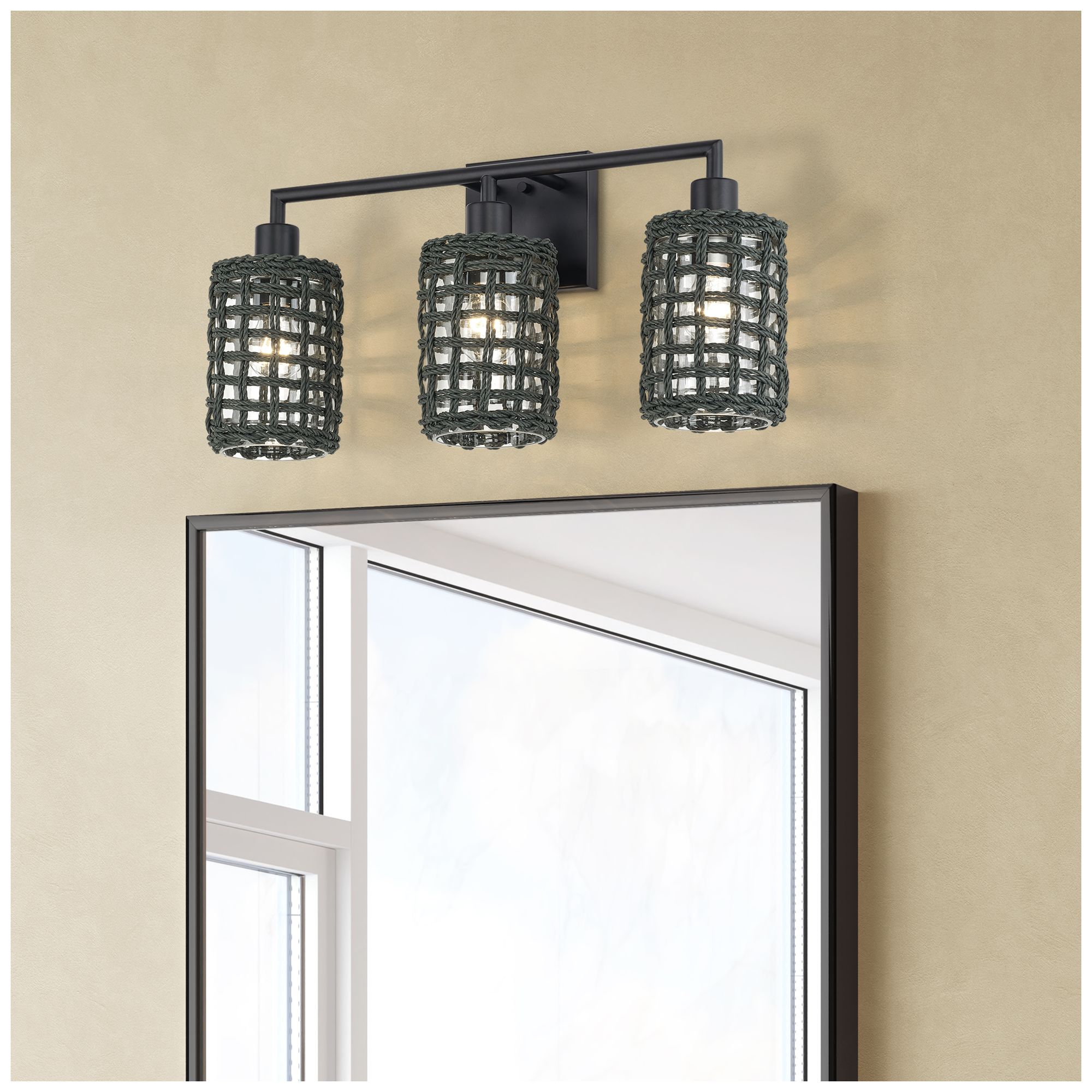Twinewell 3 Light Black Vanity Sconce