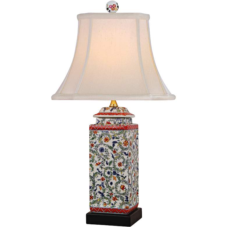 Image 2 Twining Spring Garden 22 1/2" Multicolor Porcelain Jar Table Lamp
