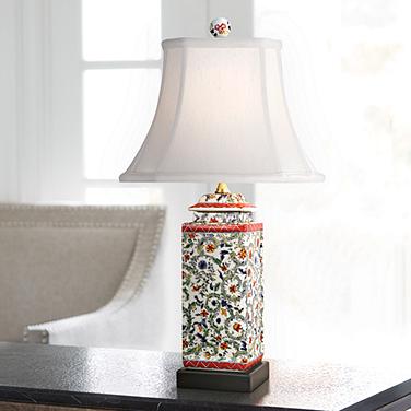 Twining Spring Garden 22 1/2" Multicolor Porcelain Jar Table Lamp