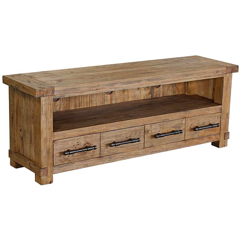 Image 1 Twinsburg 4-Drawer Reclaimed Pine Entertainment Unit