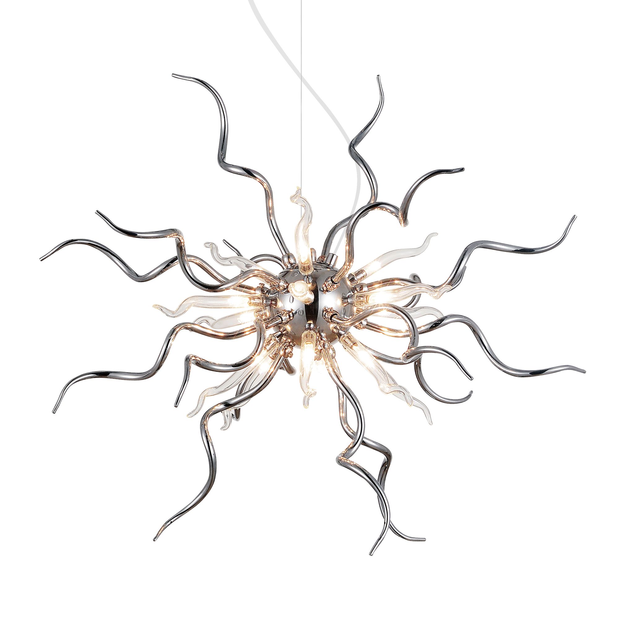 Image 2 Twist 15 Light Chandelier With Chrome Finish more views