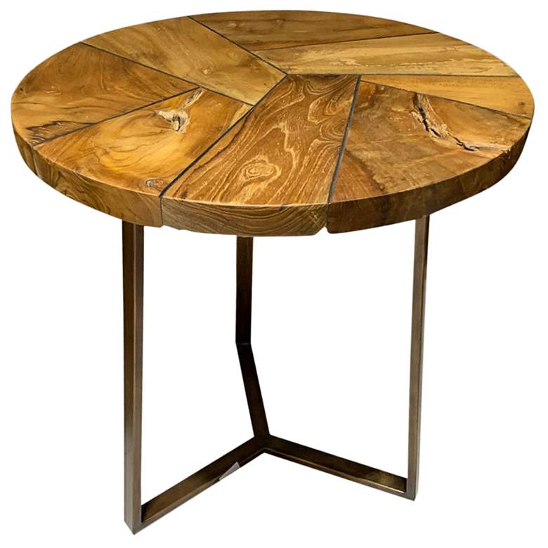 Twist 21&quot; Wide Wood and Steel End Table