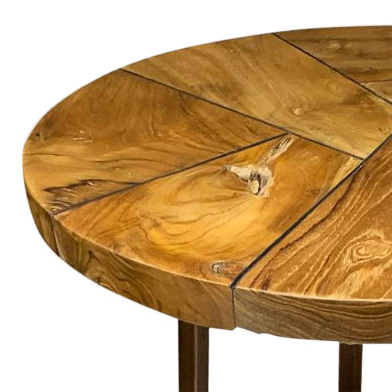 Image 2 Twist 21" Wide Wood and Steel End Table more views