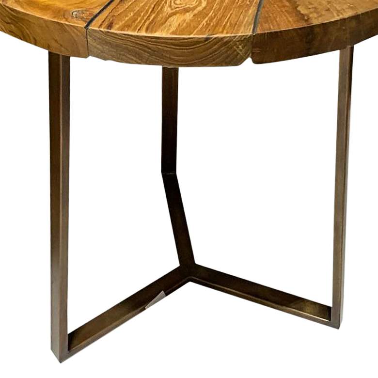 Image 3 Twist 21" Wide Wood and Steel End Table more views