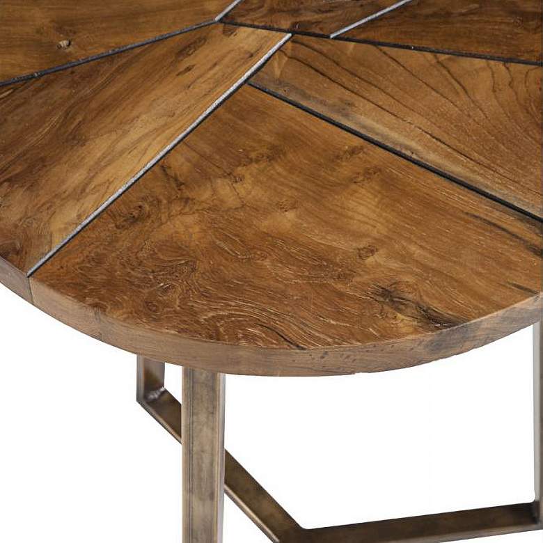 Image 4 Twist 21" Wide Wood and Steel End Table more views