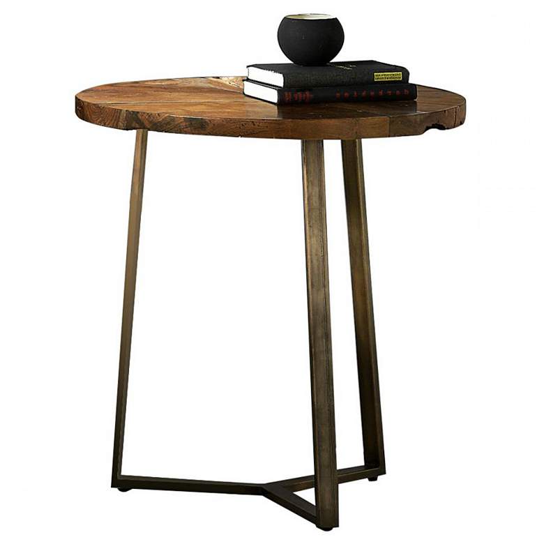 Image 5 Twist 21" Wide Wood and Steel End Table more views