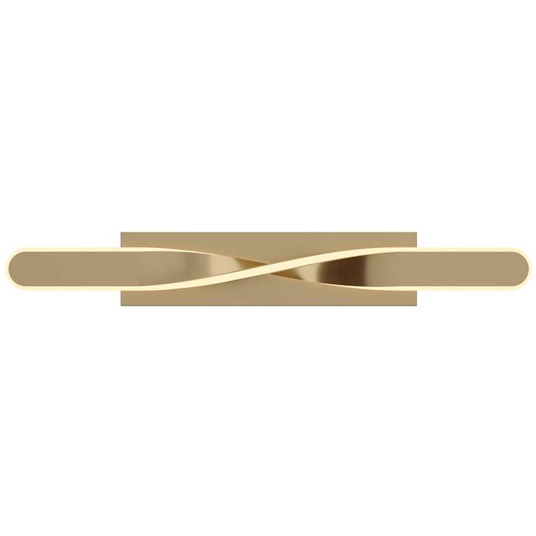 Image 1 Twist 23 3/4" Wide Satin Brass LED Vanity Bath Light