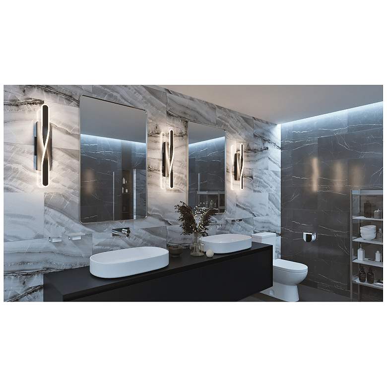 Image 3 Twist 35 3/4" Wide Black LED ADA Vanity Bath Light more views