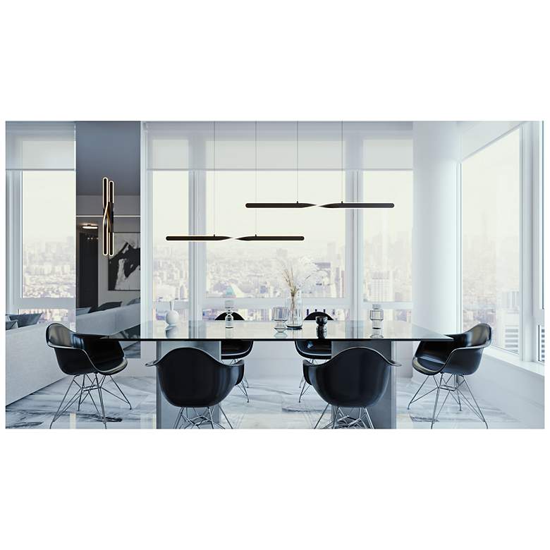 Image 4 Twist 35 3/4" Wide Black LED ADA Vanity Bath Light more views