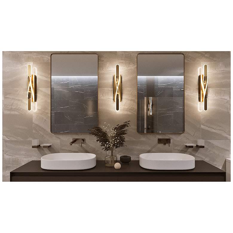 Image 2 Twist 36" LED Vanity - Satin Brass more views
