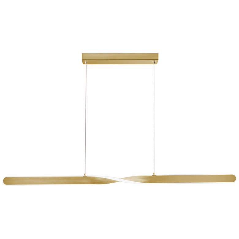 Image 2 Twist 48" LED Pendant - Satin Brass