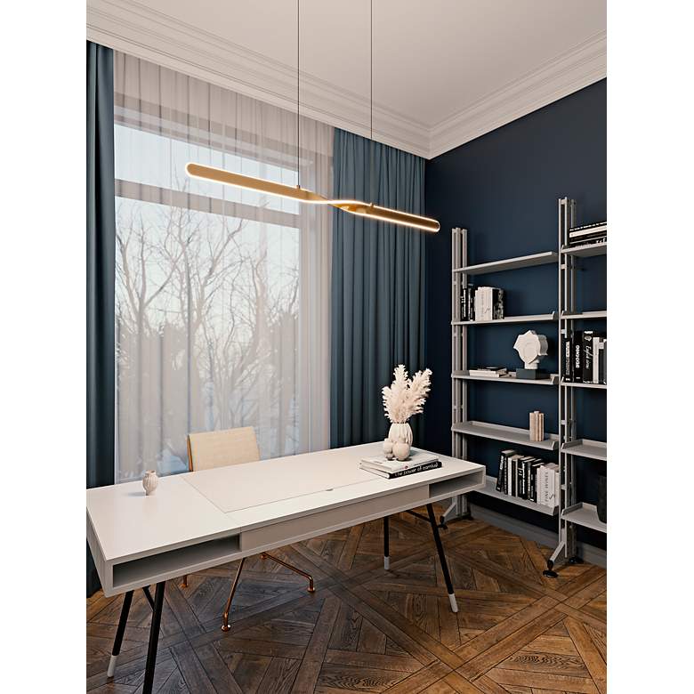 Image 3 Twist 48" LED Pendant - Satin Brass more views