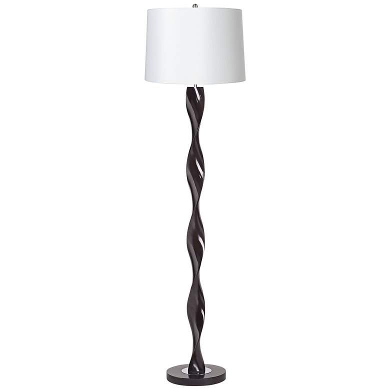 Image 1 Twist 62 inch high Floor Lamp with White Shade