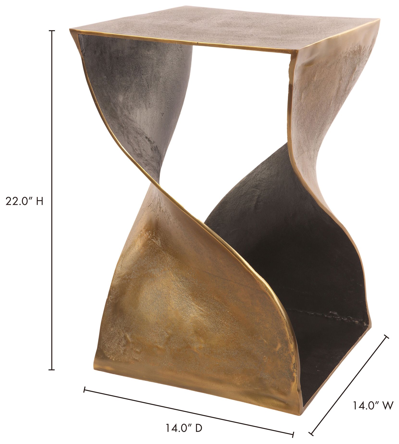 Image 4 Twist Accent Table Brass more views