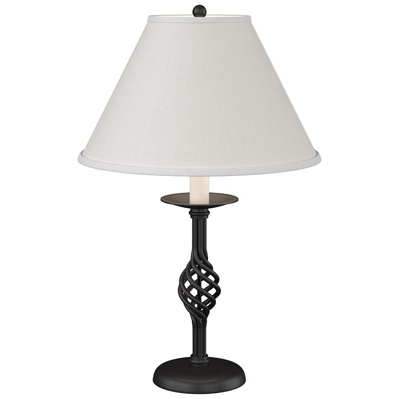 Image 1 Twist Basket 25.5 inch High Black Table Lamp With Natural Anna Shade