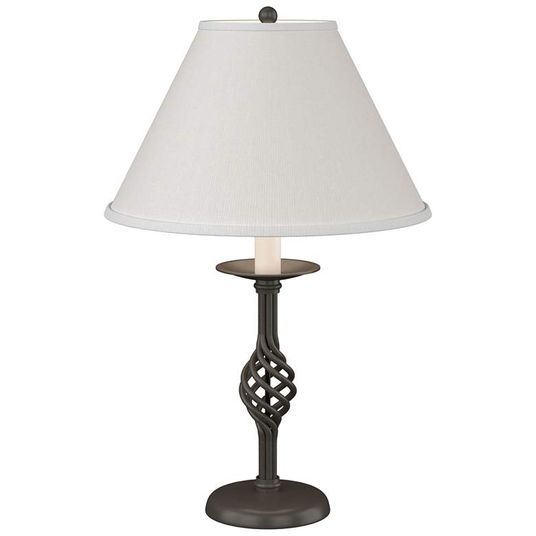 Image 1 Twist Basket 25.5" High Dark Smoke Table Lamp With Natural Anna Shade